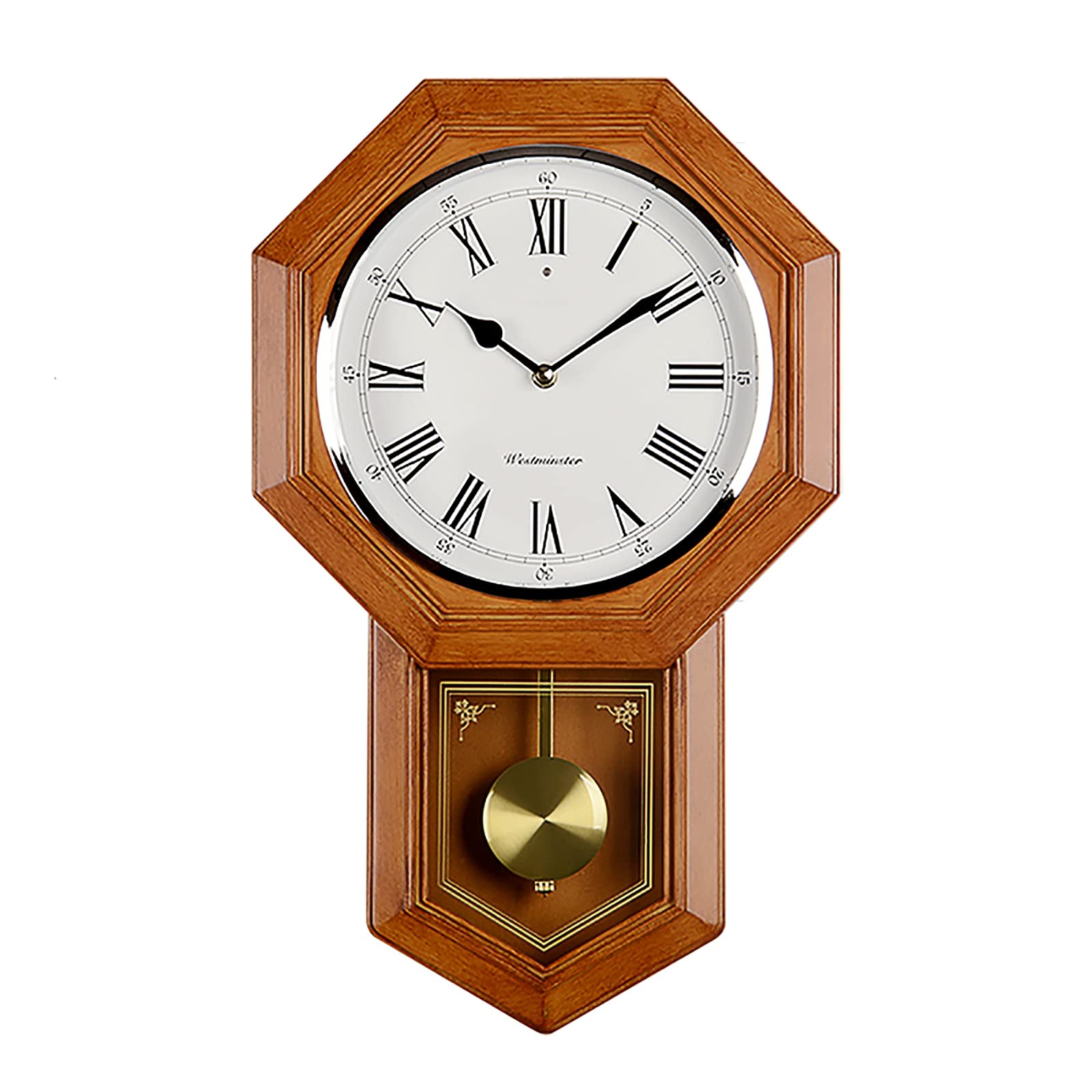 Amazon.co.jp: 振り子 柱時計，電波 振り子 壁時計，静音レトロ 壁掛け