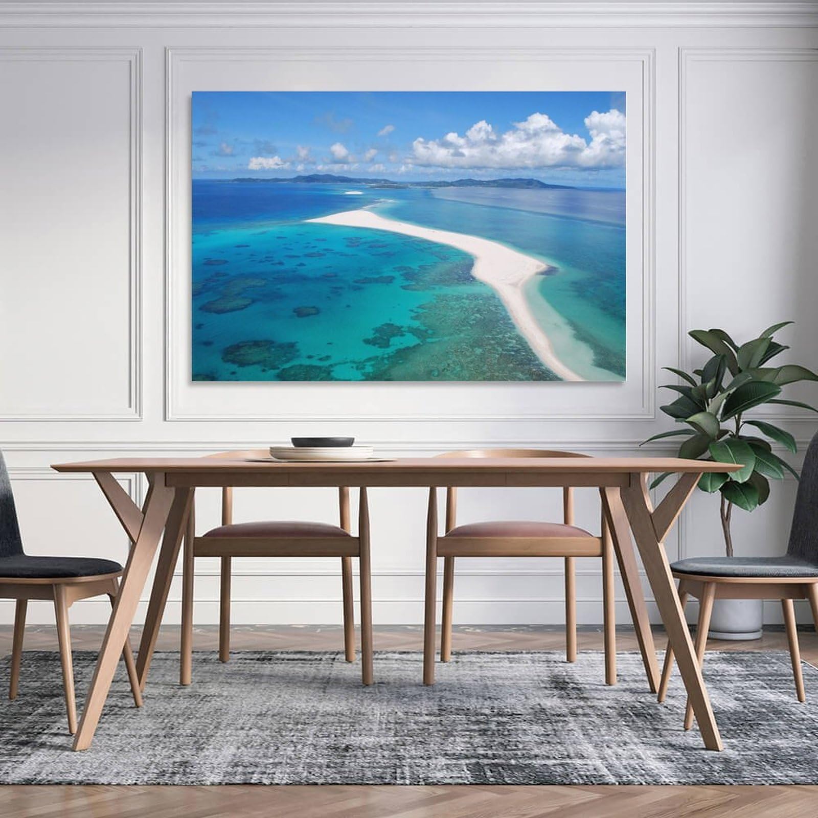 Amazon.co.jp: 絵画 沖縄県 久米島・仲地集落より南を望む夏の雲