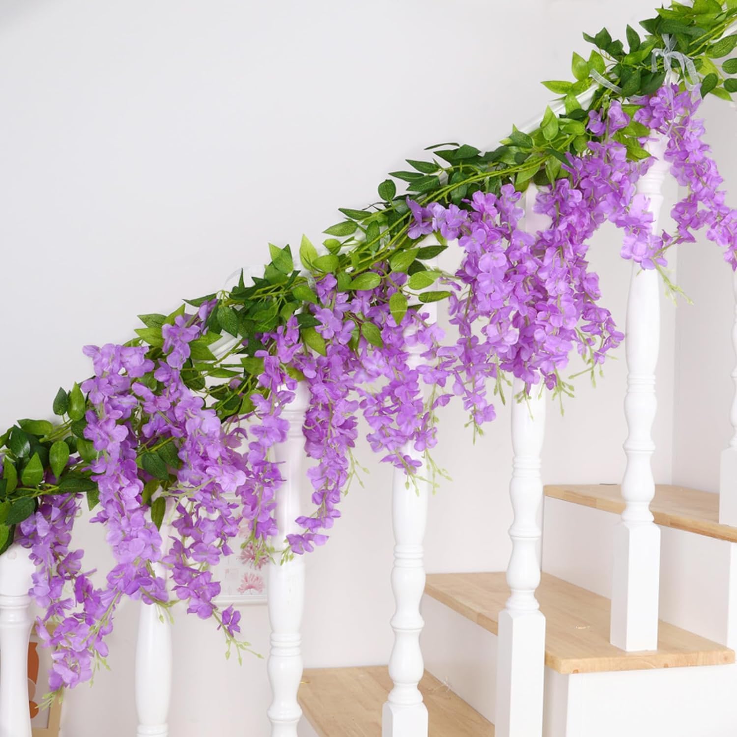 Amazon｜Lakymisy 藤の花 2本入 造花 藤ガーランド つる ふじのはな 10