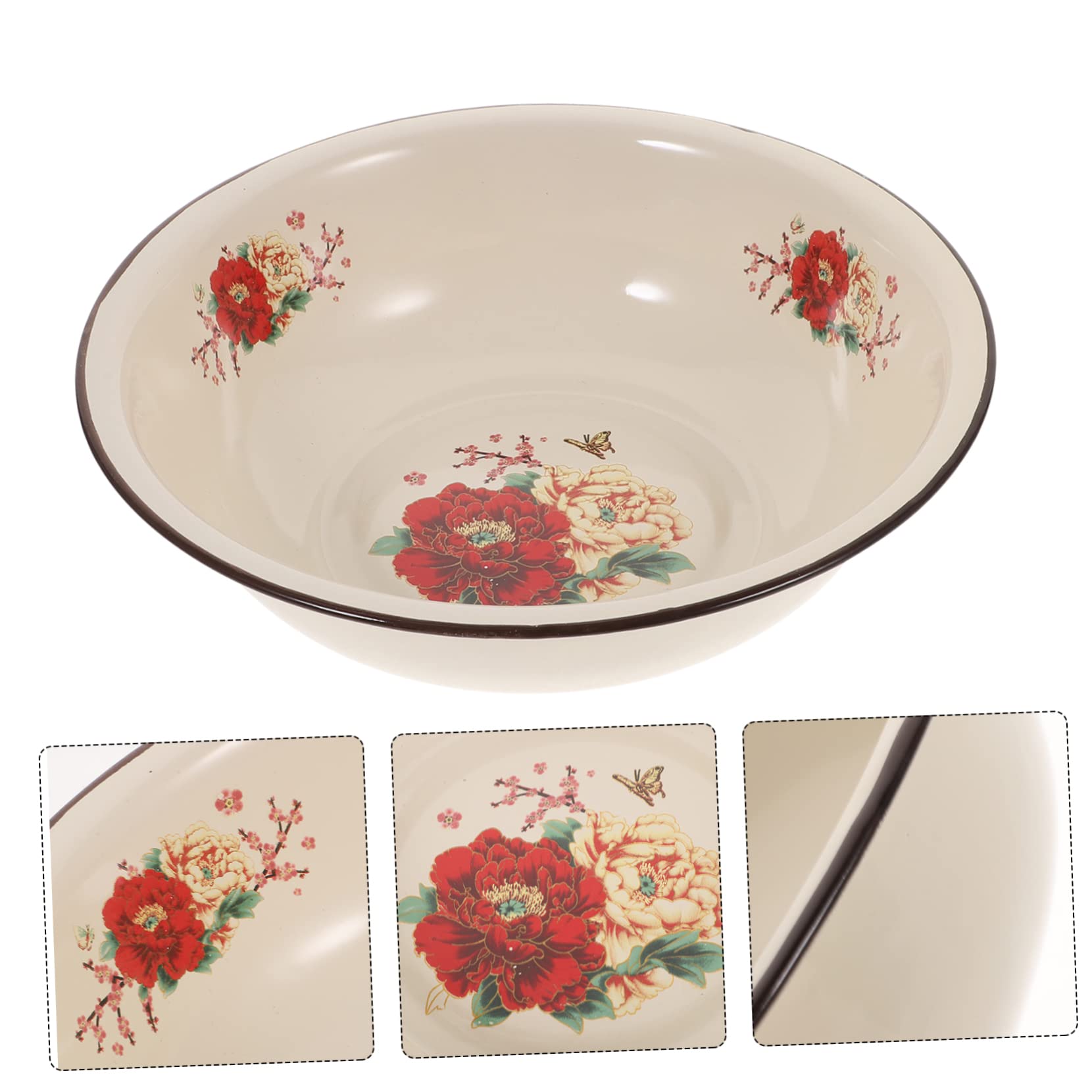 Amazon.co.jp: Zerodeko 1ピーシーレトロデザインの搪瓷盆 厚手