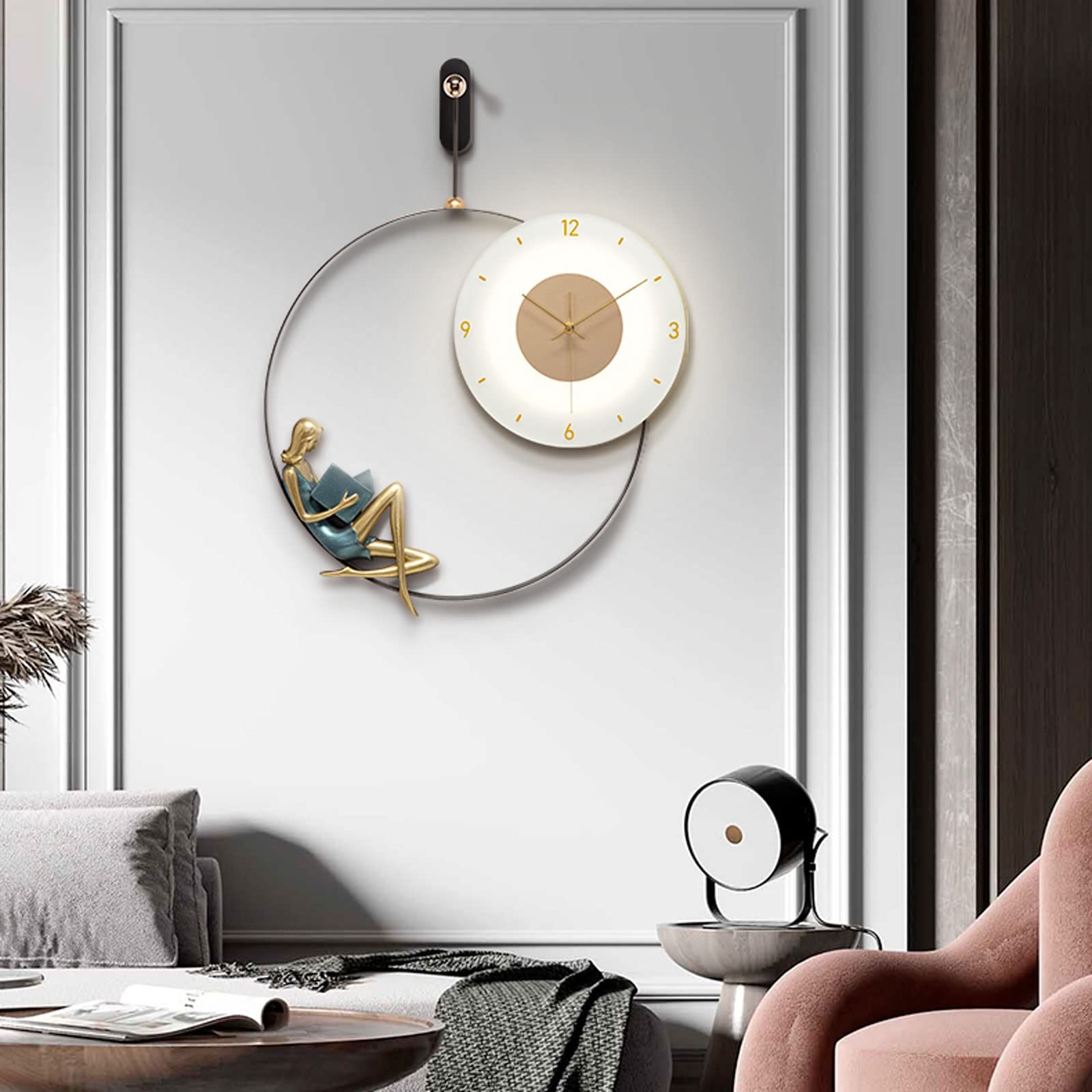 Amazon.co.jp: 壁時計/掛け時計 20インチの創造的な壁掛け時計、掃除秒