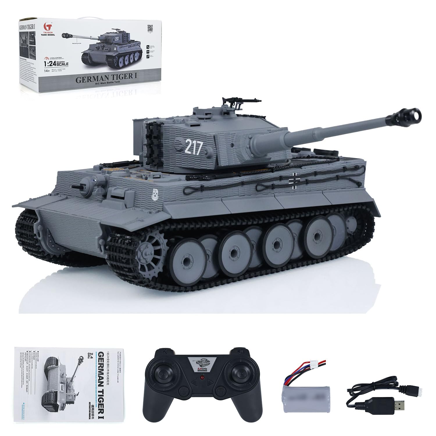 Amazon.co.jp: wheelfun タイゲン 1/24 RC バトルタンク タイガーI