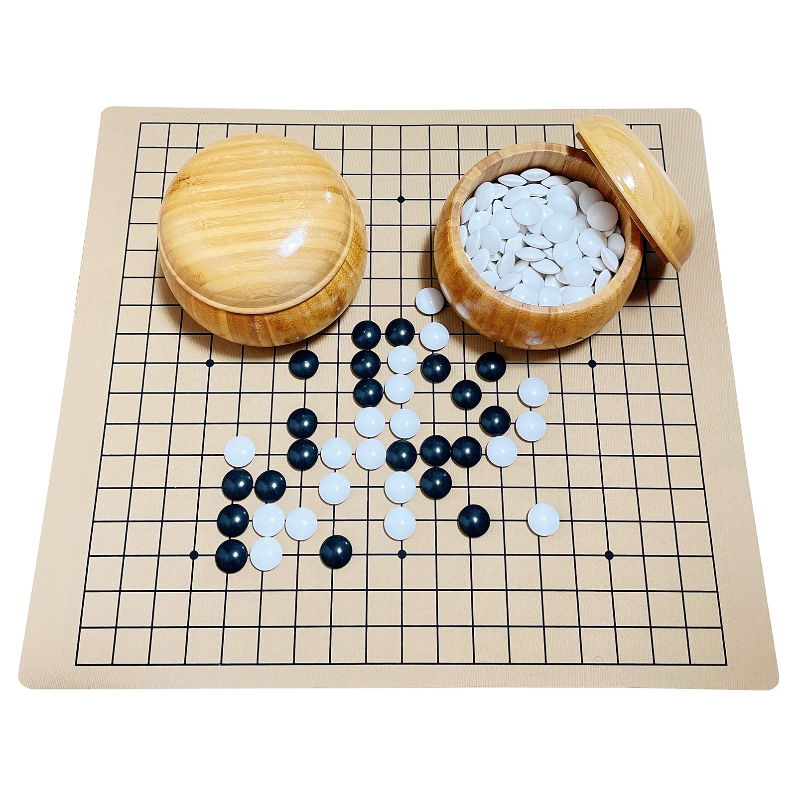 Amazon | 囲碁 セット （ 碁笥 碁石 囲碁盤 ） 碁笥 : 大天然竹製碁笥
