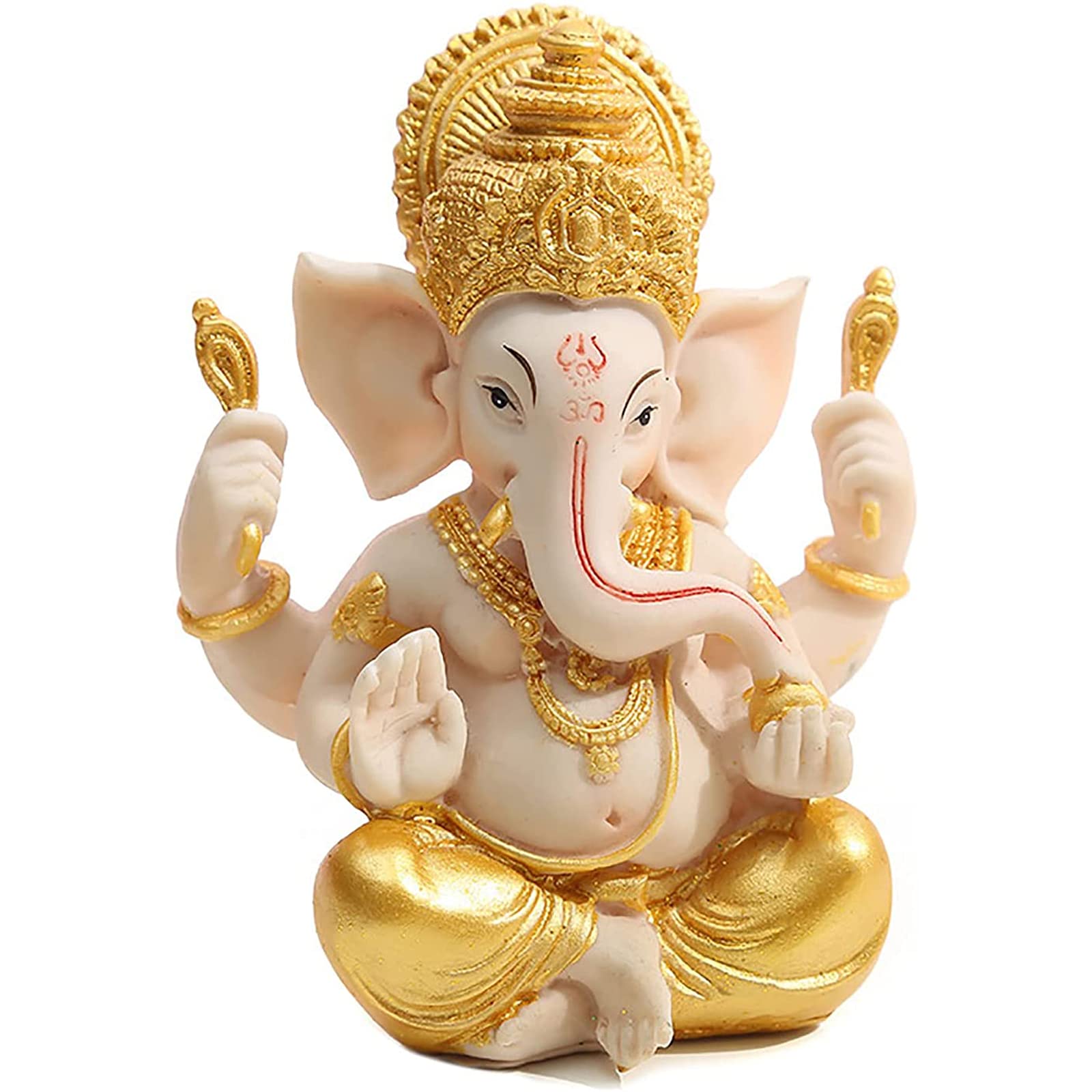 Amazon.co.jp: インドの主ガネーシャ像、樹脂の瞑想ガネーシャゾウの神