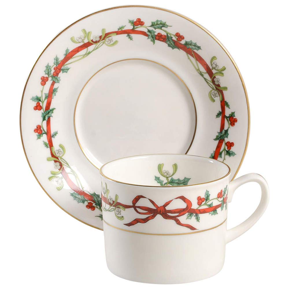 Amazon.com | Royal Worcester Holly Ribbons Teacup and Saucer