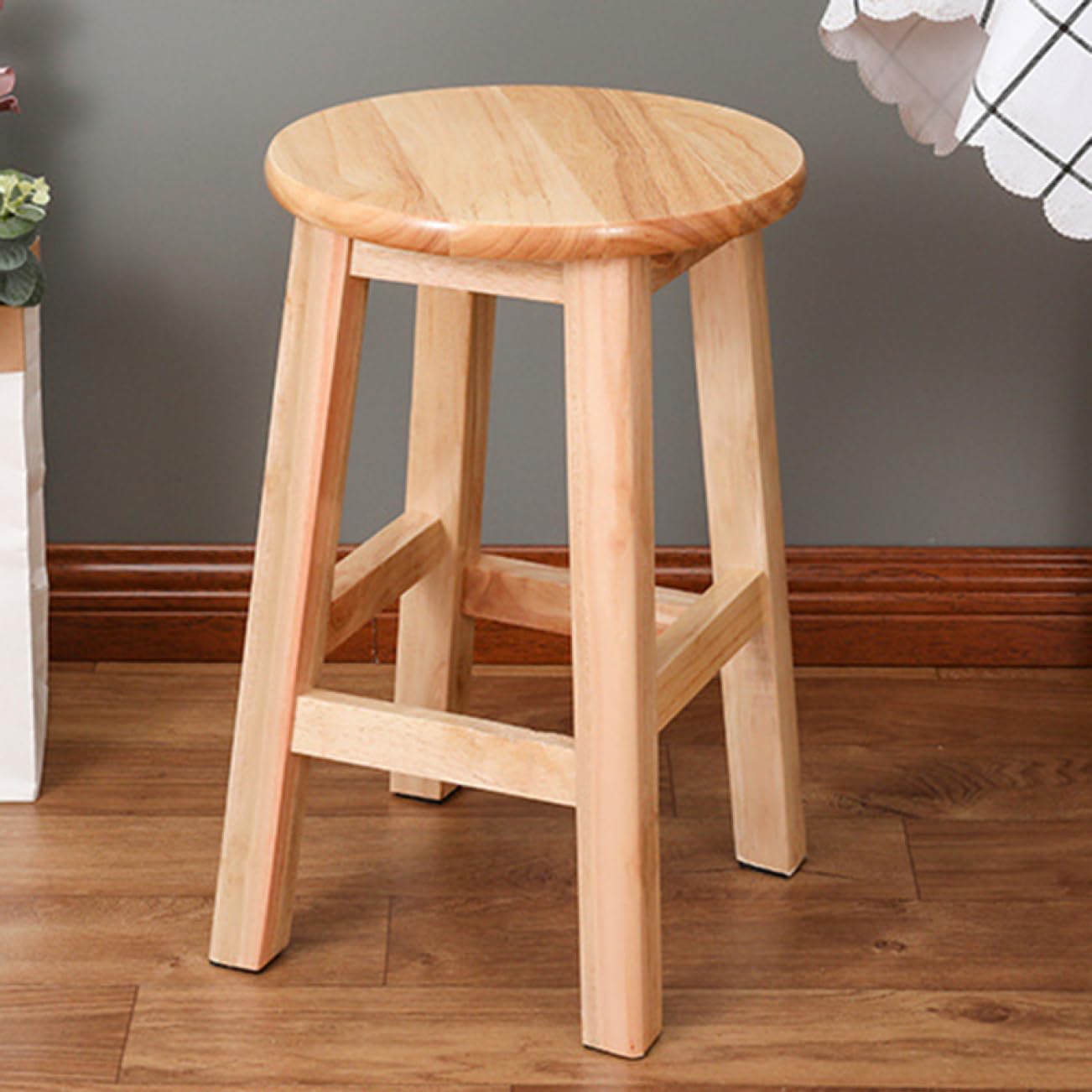 Amazon.co.jp: THLD 円形スツール 木目 木製 木製スツール 丸型