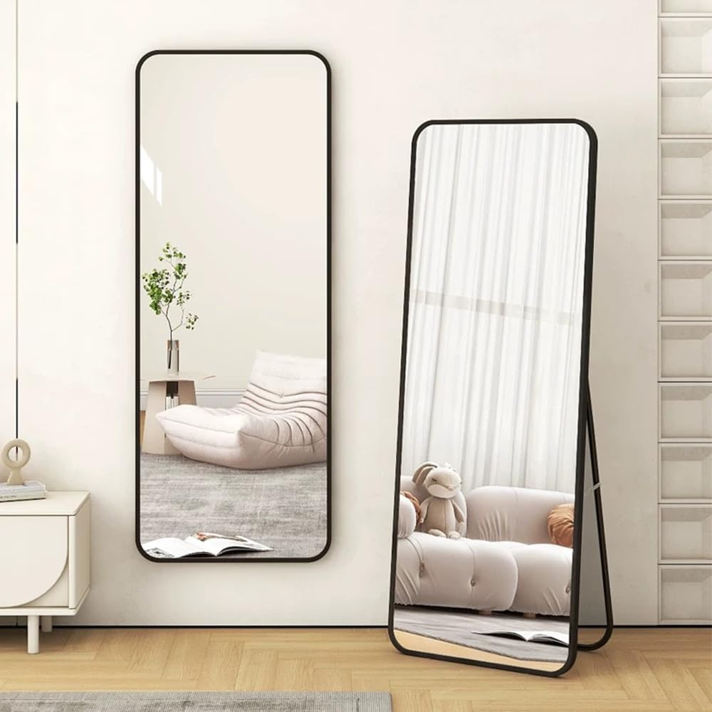 Amazon.co.jp: 鏡 全身 姿見 全身 姿見鏡 飛散防止 地震対策 スタンド