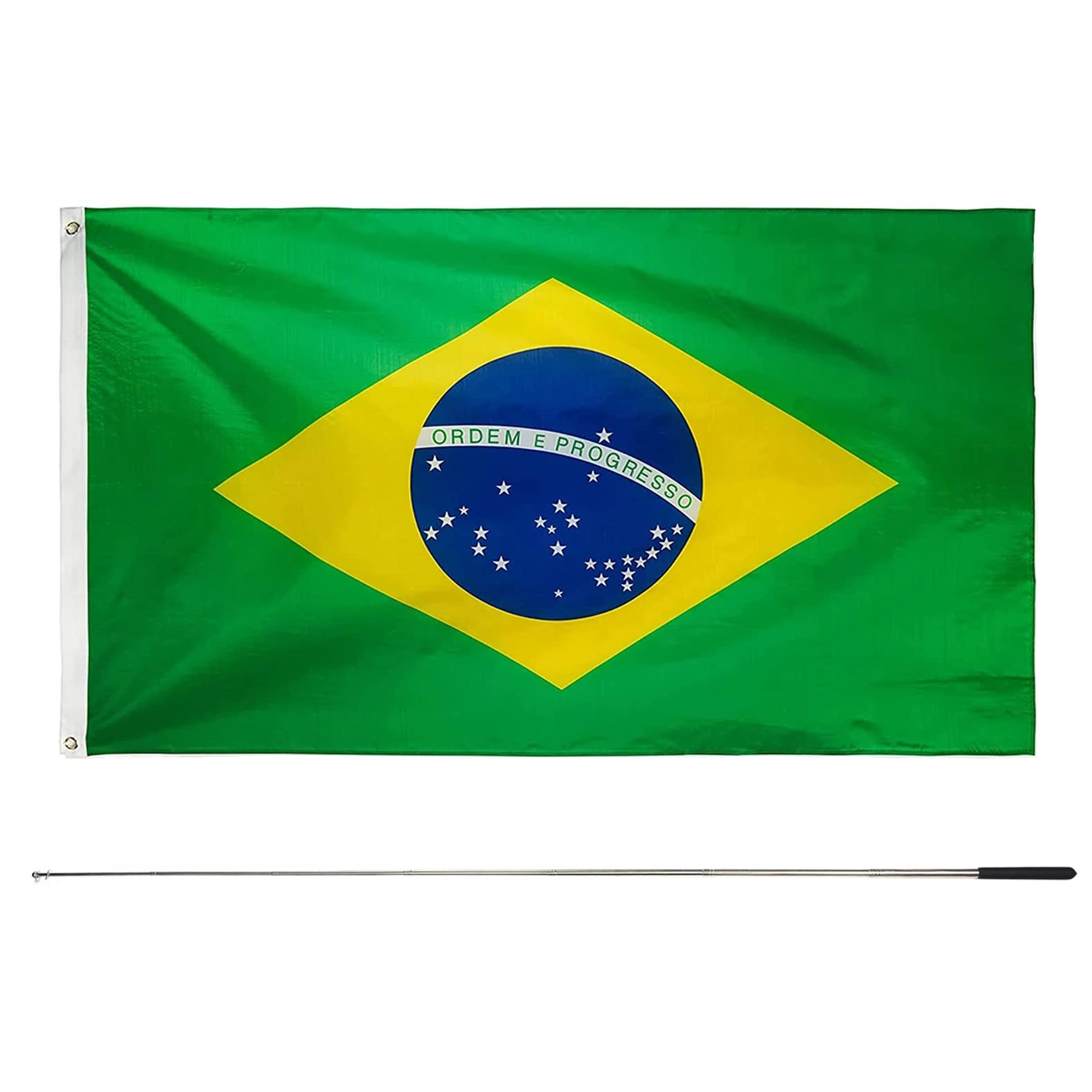 Amazon.co.jp: Difounmas 国旗セット ブラジル国旗 旗棒 伸縮式