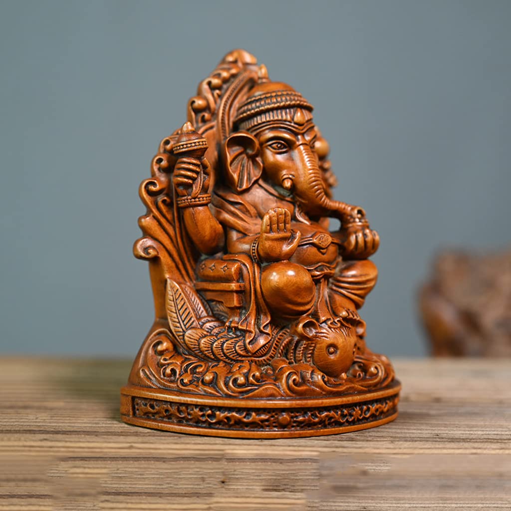 Amazon.co.jp: 木彫り 仏像 インドの神様 ガネーシャの置物 ガネーシャ
