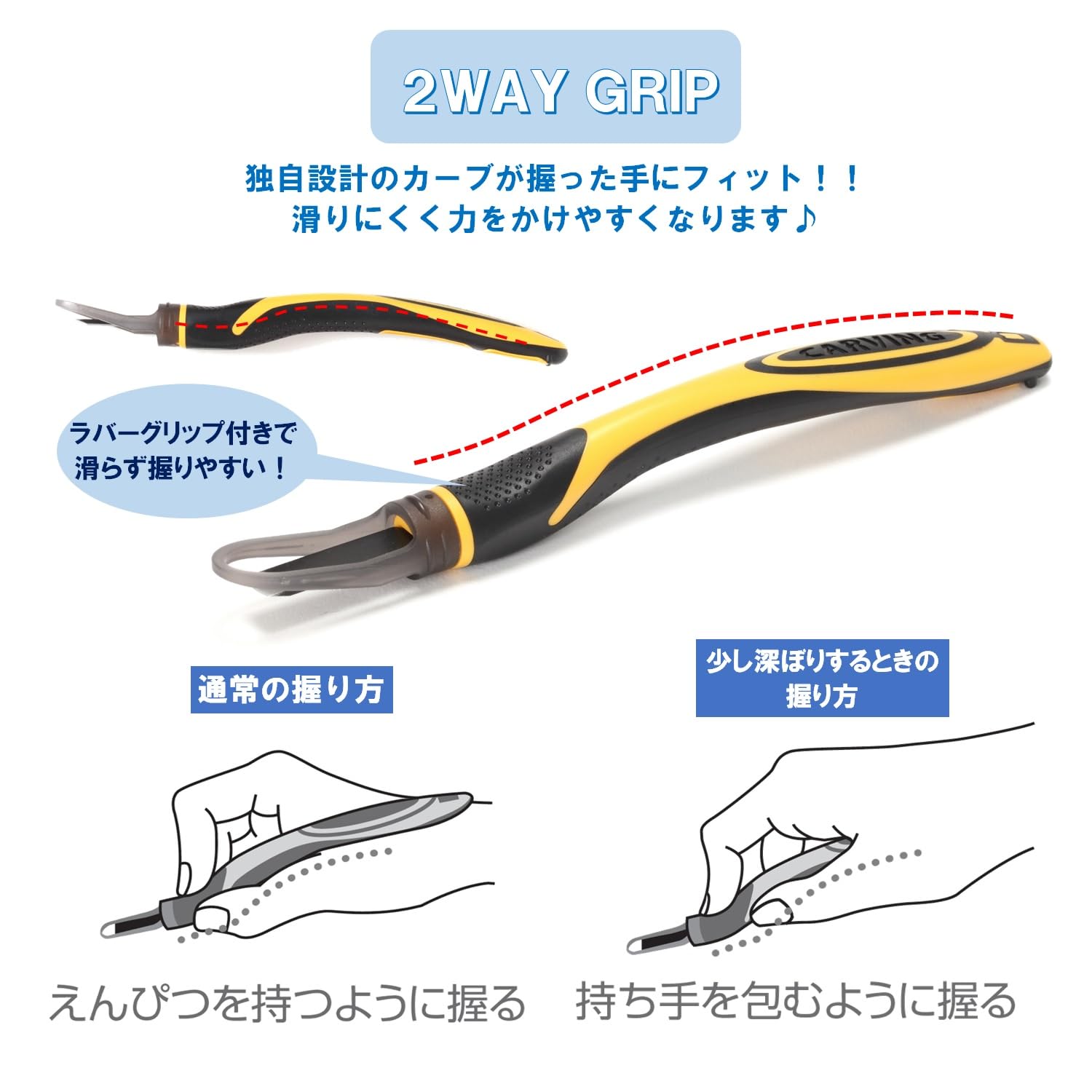 Amazon.co.jp: モリベクリエーション 2WAYGRIP彫刻刀セット 安全ガード