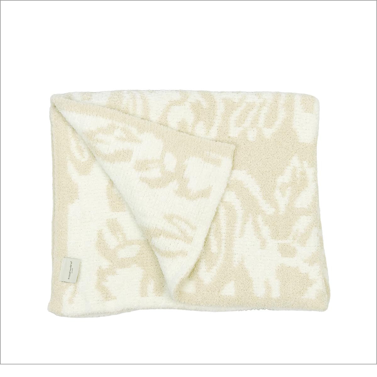 Amazon｜[カシウエア] kashwere ダマスク織柄 ハーフブランケット malt