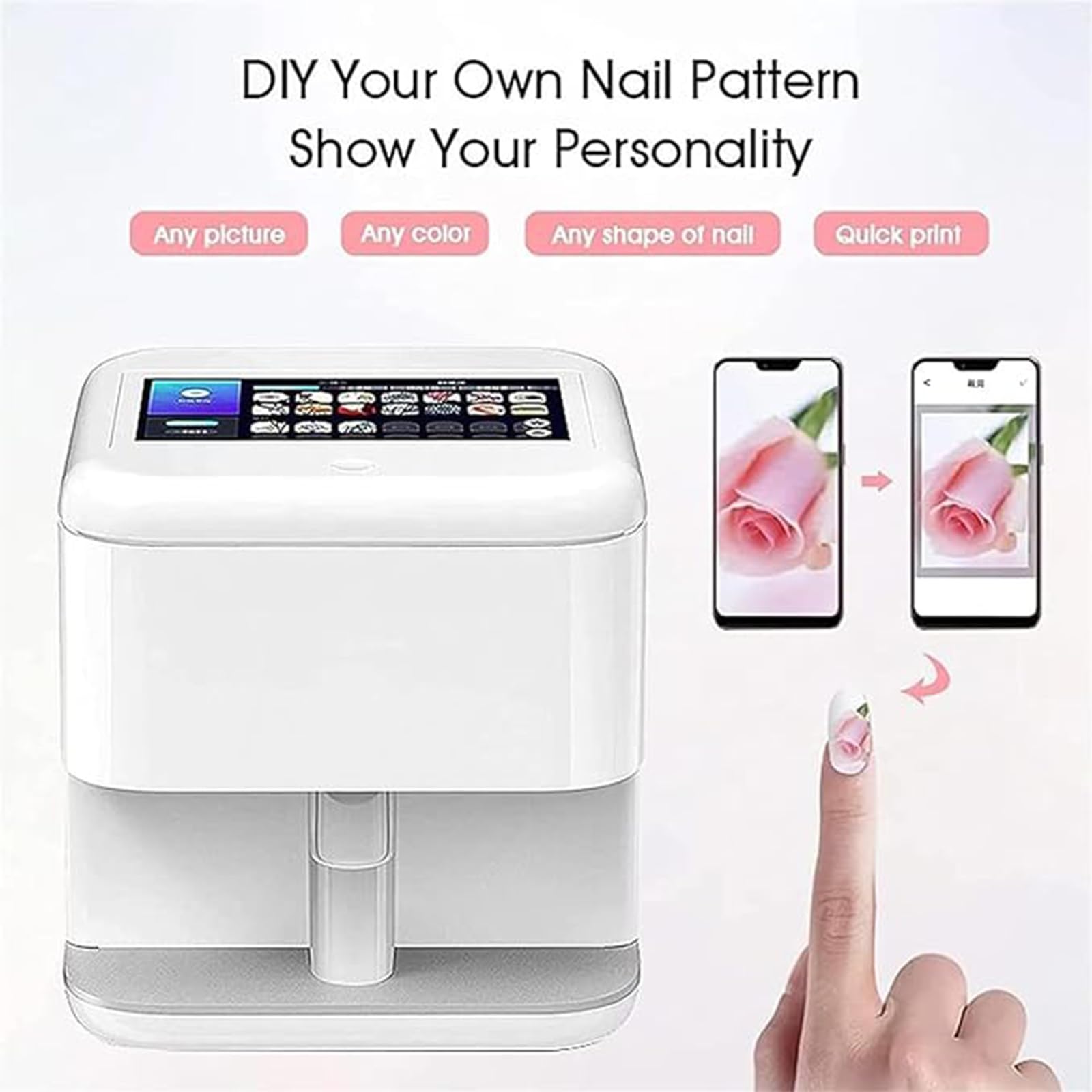 Amazon.co.jp: 3Dスマート自動ネイルプリンターマシン、鮮明でリアルな