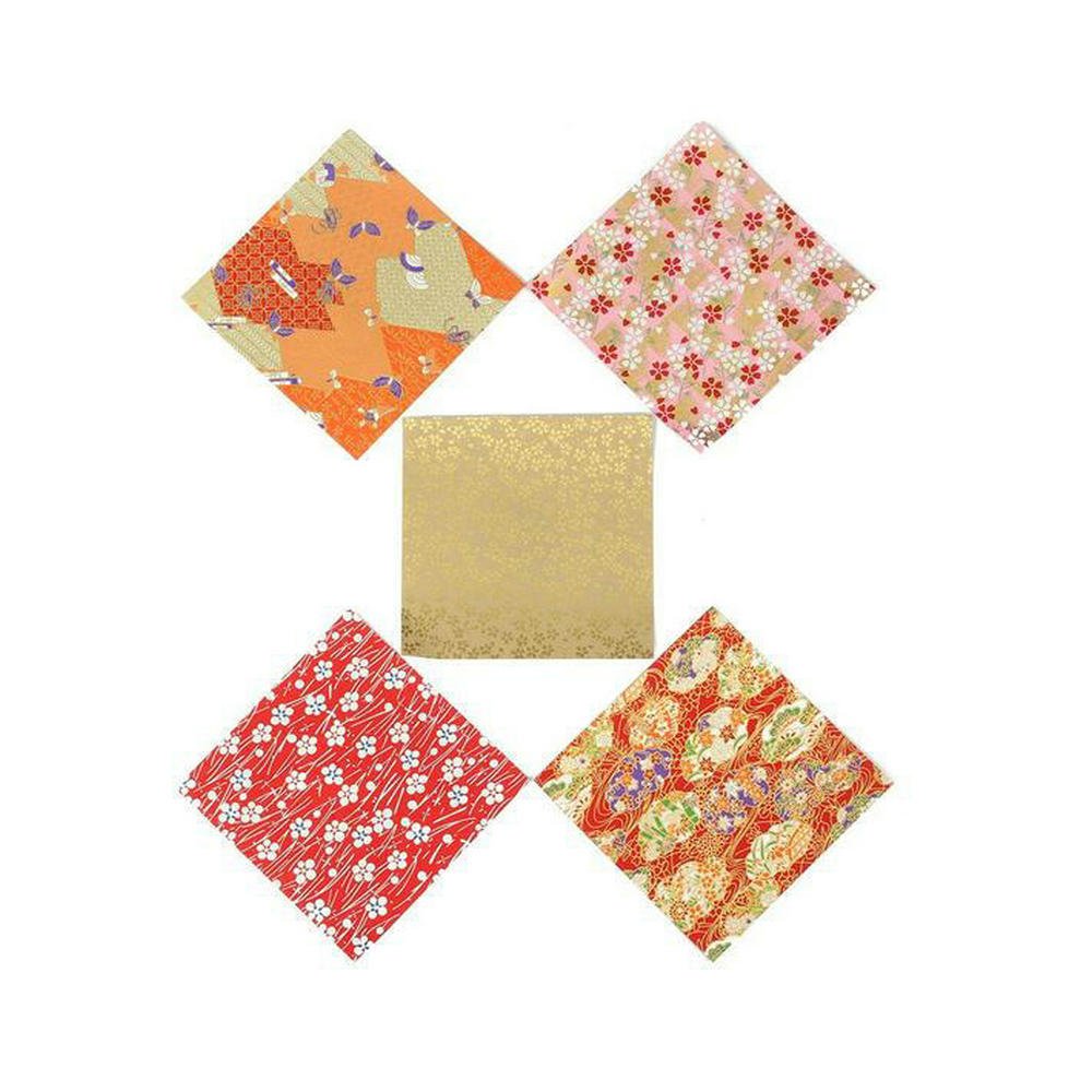 Amazon | 友禅和紙 千代紙 折り紙 材質が厚い 単面 14cm角 (100枚 100