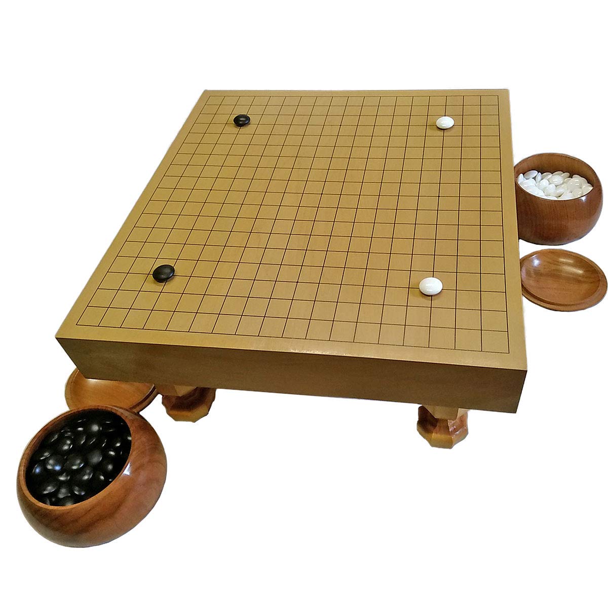 Amazon | 一生もの囲碁セット 本桂二寸 脚付き碁盤 松ランク +手作り
