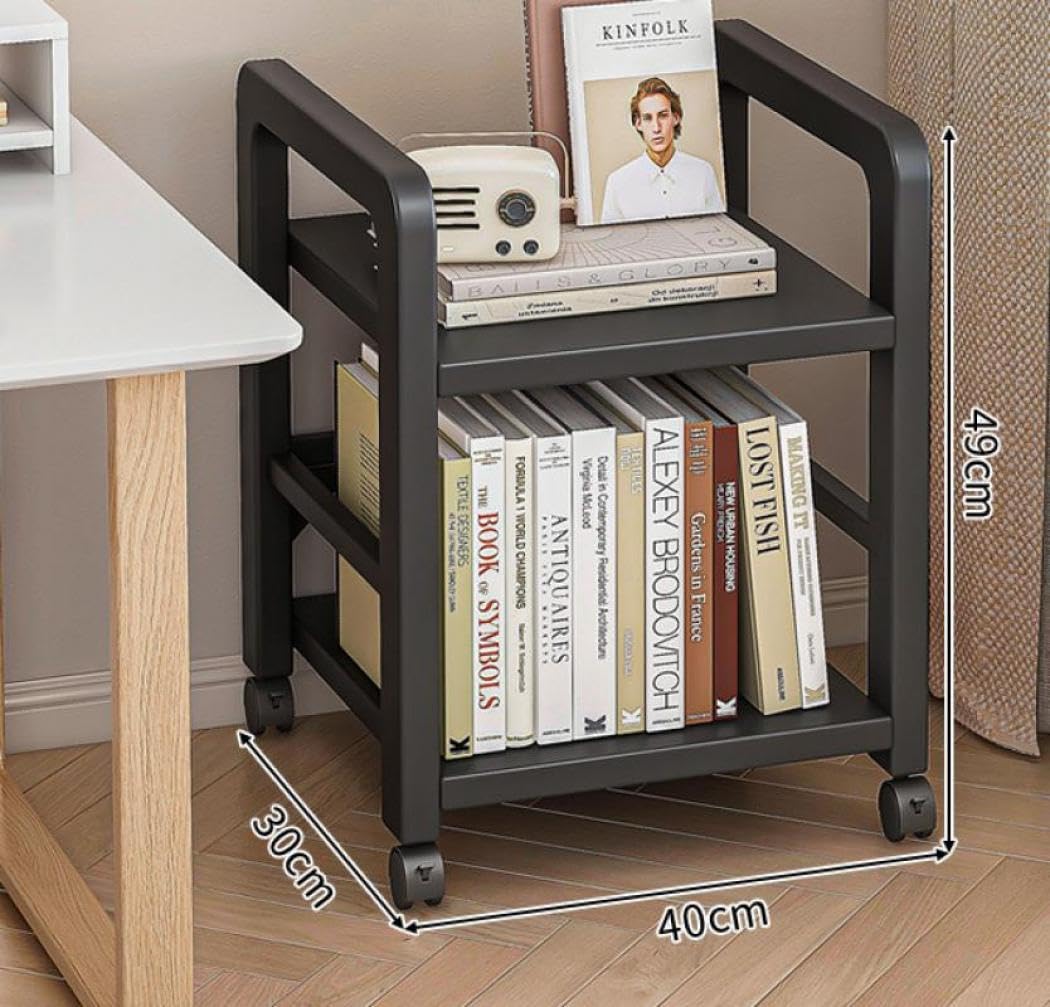 Amazon.co.jp: XUDREZ 本棚 スリム キャスター付き 2層 書類棚 ミニ