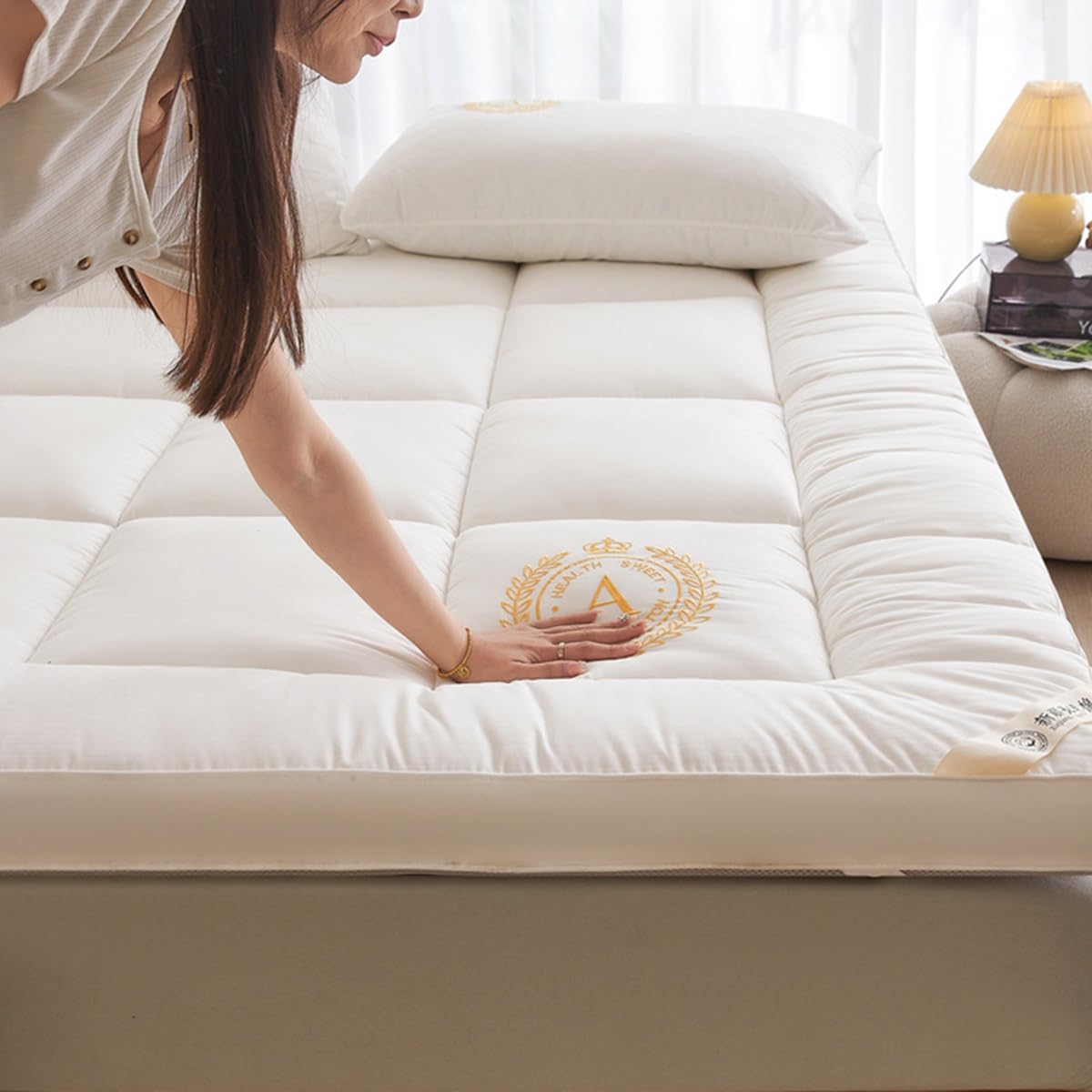 Amazon｜コットン ピロートップマットレストッパー クイーンサイズ