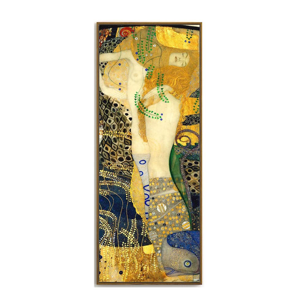 Amazon.co.jp: 水蛇グスタフクリムト有名なキャンバス油絵画インテリア