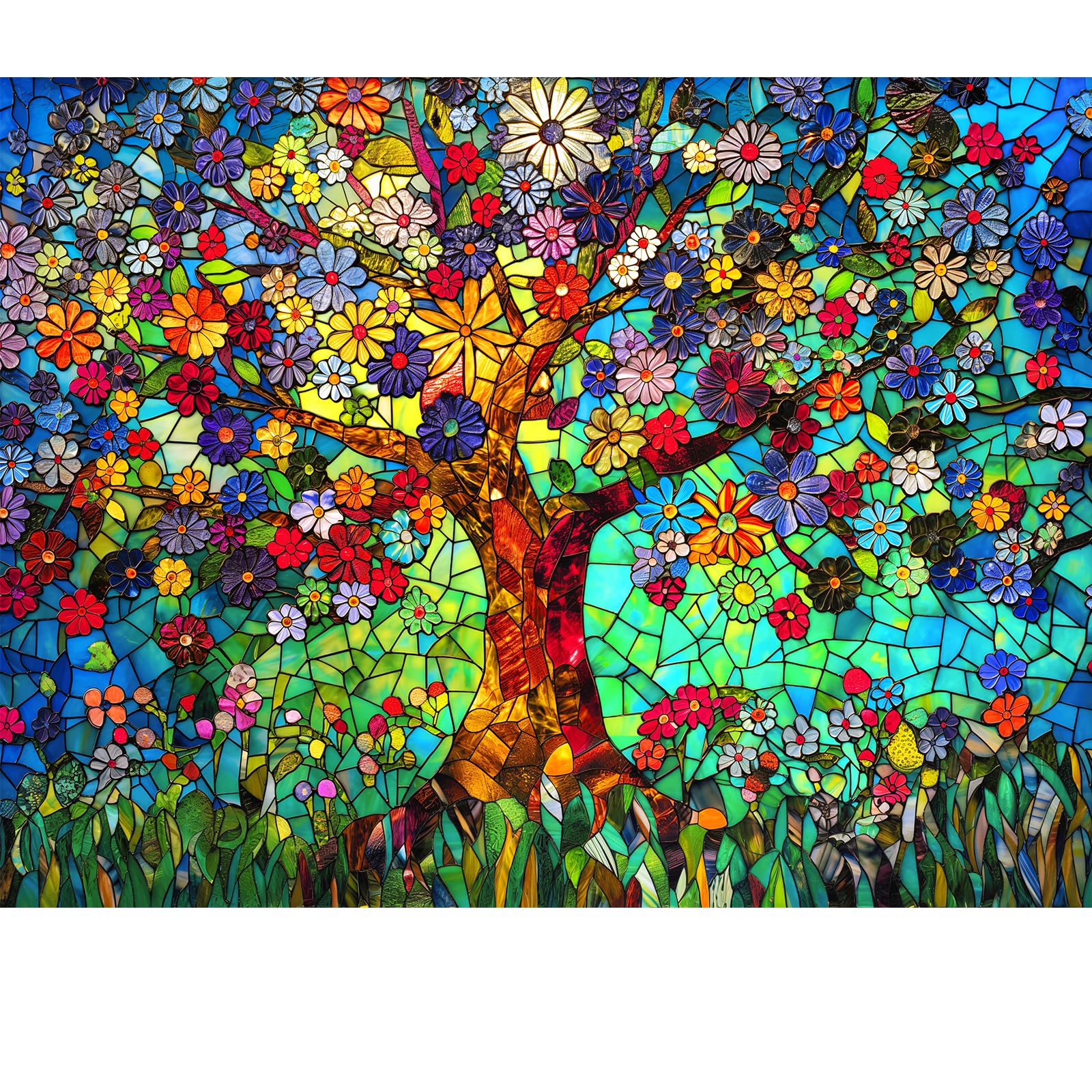 Amazon.com: 500 Piece Puzzles for Adults Stained Glass Tree of