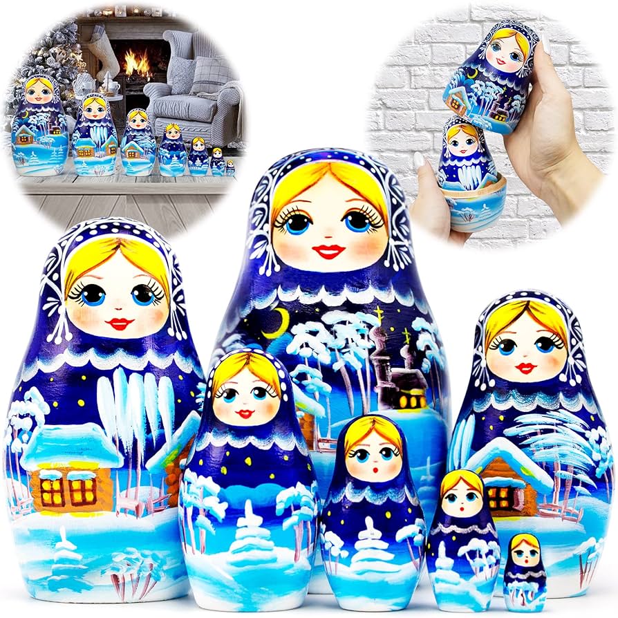 Amazon | AEVVV クリスマス ロシア マトリョーシカ 人形セット 7点