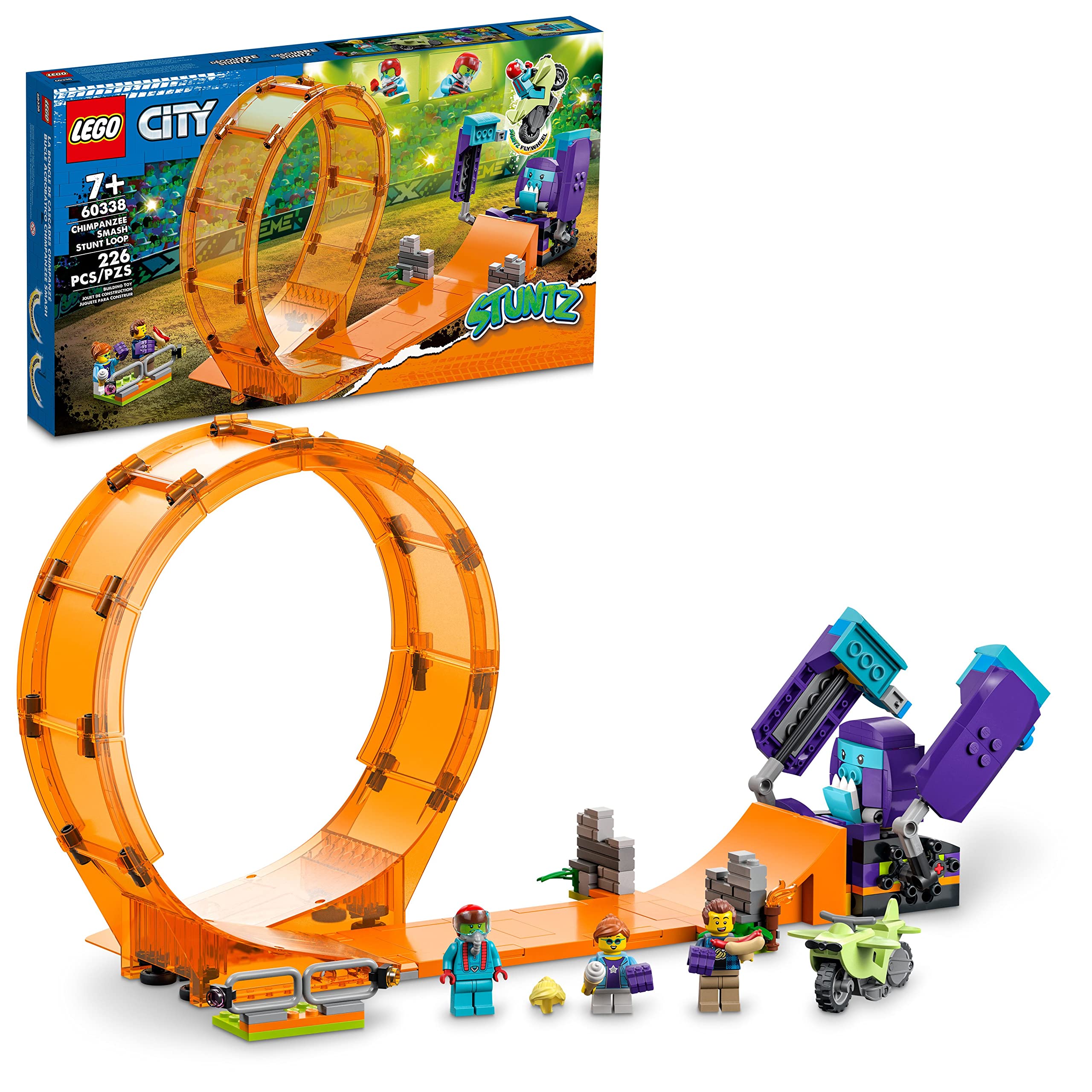 Amazon.com: LEGO City Stuntz Smashing Chimpanzee Stunt Loop 60338