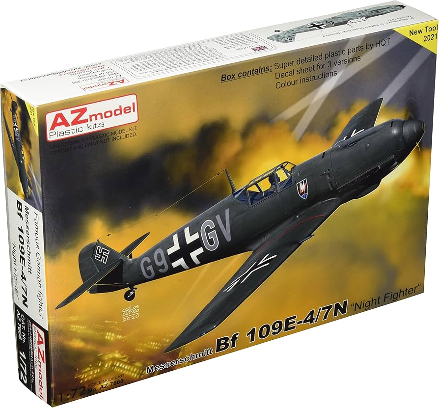 Amazon | AZモデル 1/72 ドイツ空軍 メッサーシュミット Bf109E-4/7N