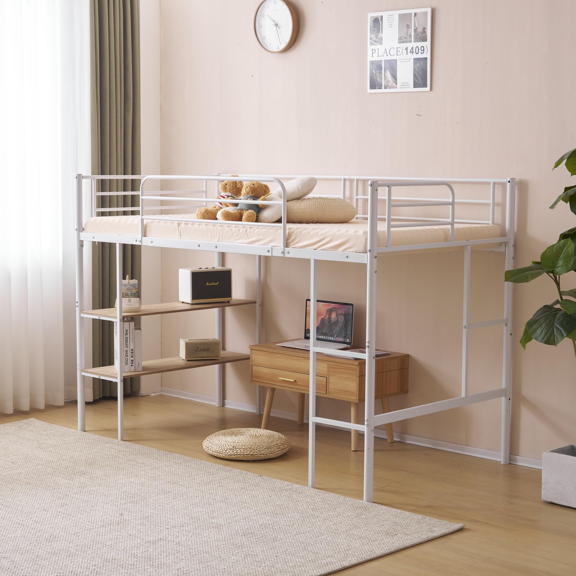 Amazon｜ロフトベッド 大人用 ベッドフレーム ハイタイプ シングル