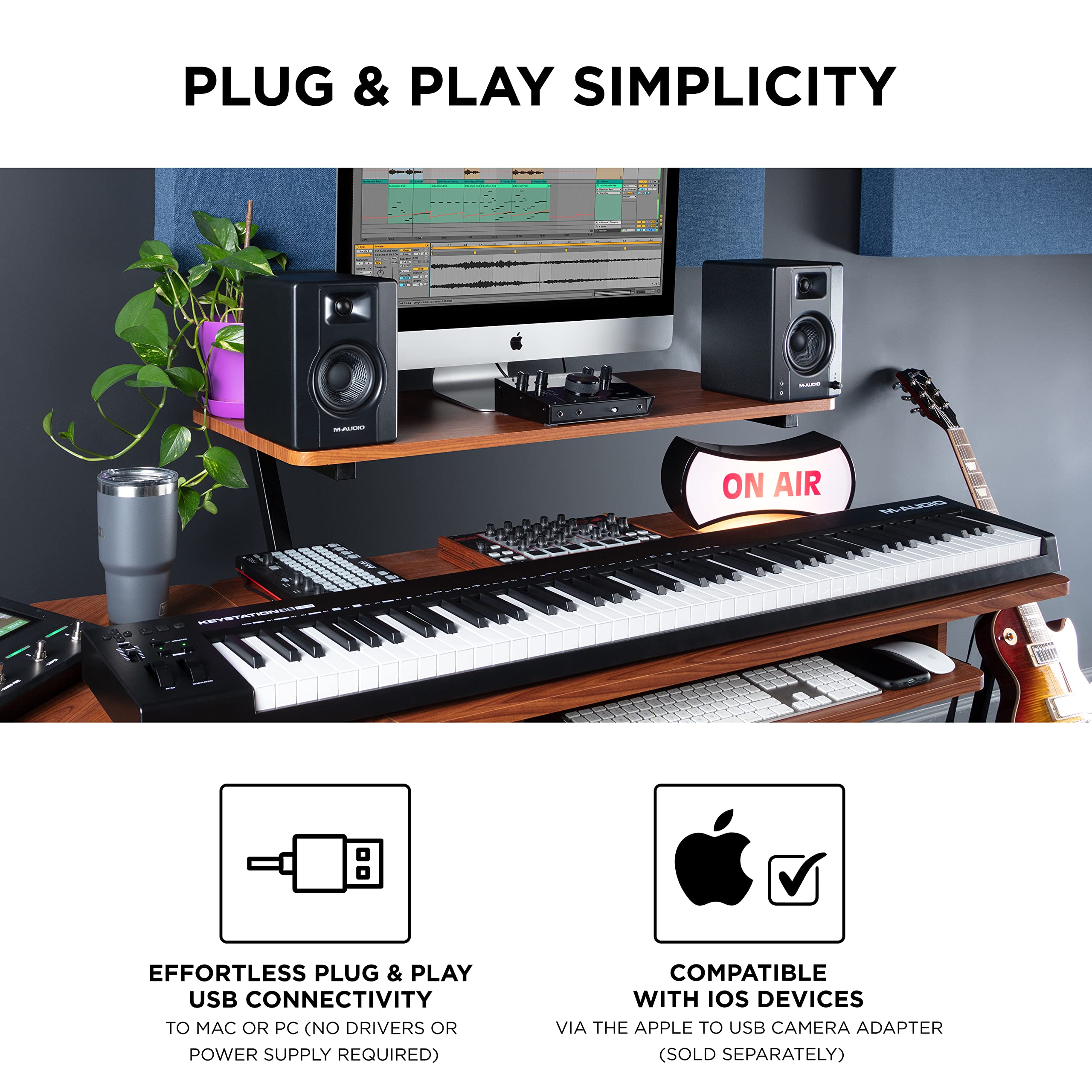 Keystation 88 MIDI Keyboard Controller Beat Maker Bundle with 88