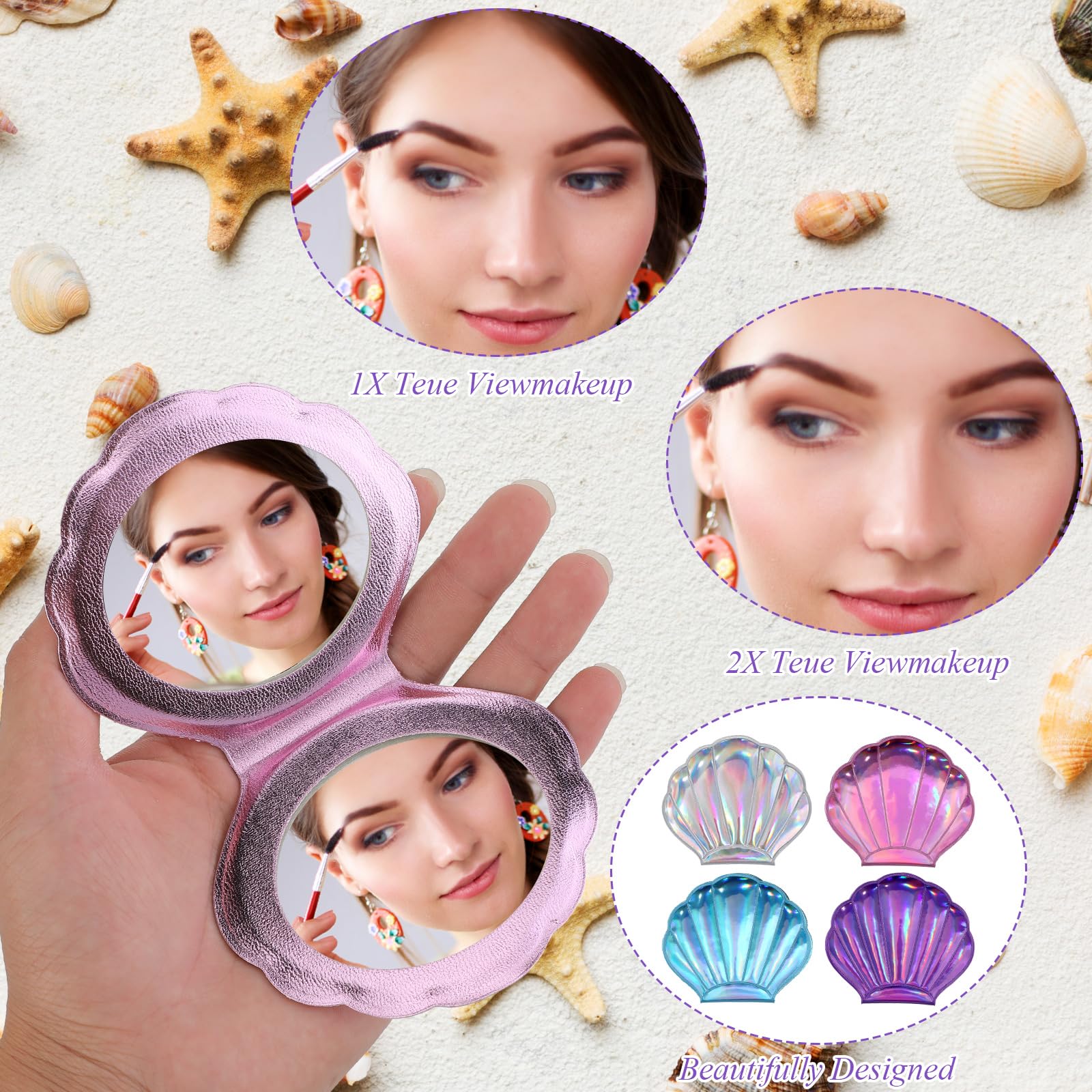 Amazon.com : Barydat 24 Set Seashell Mirror Compact Bulk Mermaid