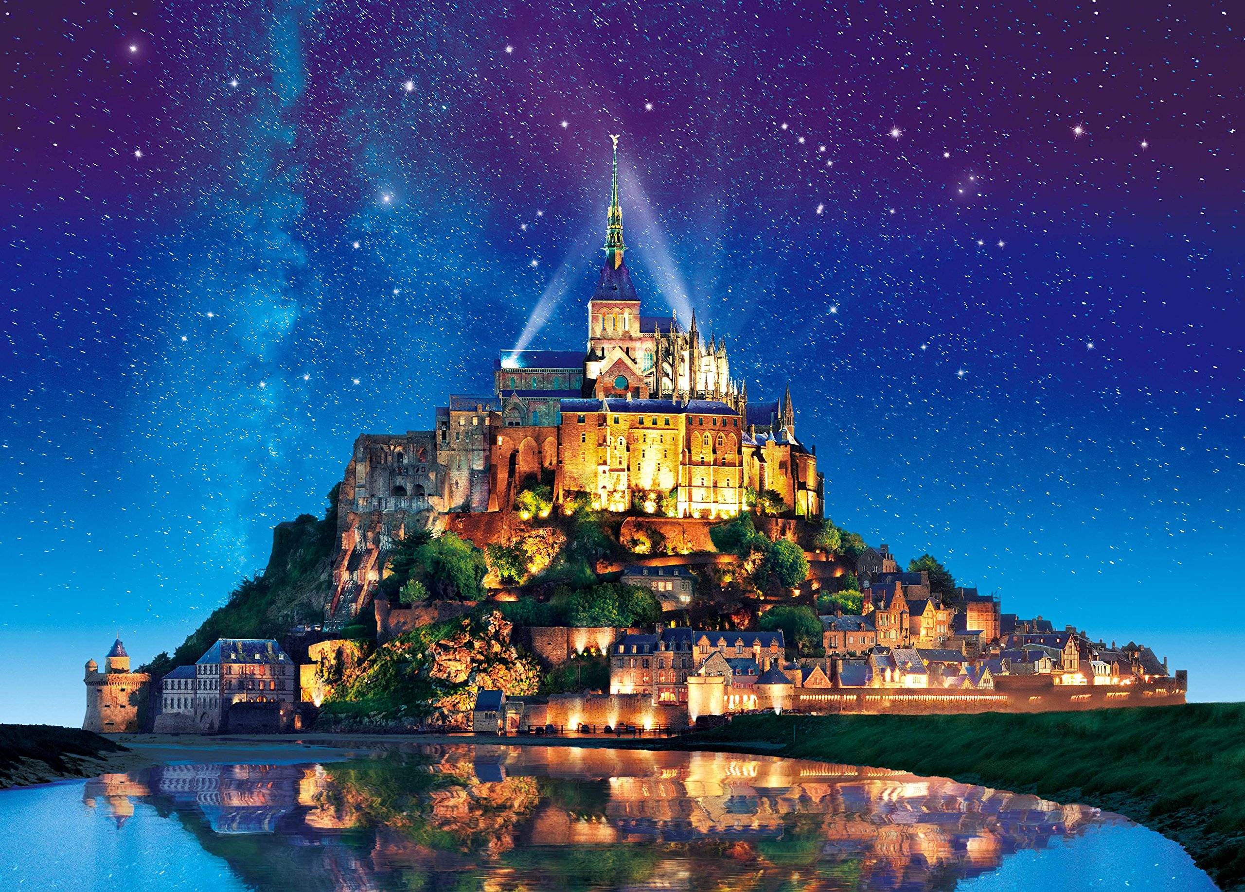 Amazon | 1000ピースパズル- 世界の絶景 星空のモン・サン・ミシェル