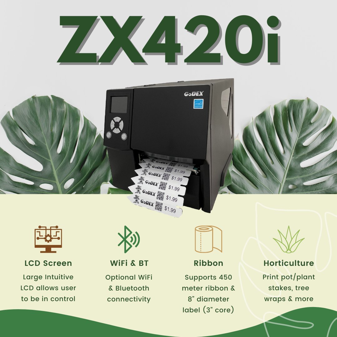 GoDEX ZX420i+ Plant Label Printer | Industry Nursery Printer