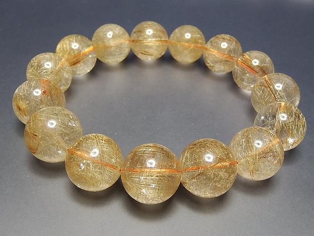 贅沢逸品金運天然石透明多針超大ゴールドルチルクオーツ約15mm