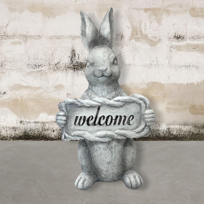うさぎのガーデンサイン 80448 ウェルカム welcome うさぎ 白 兎