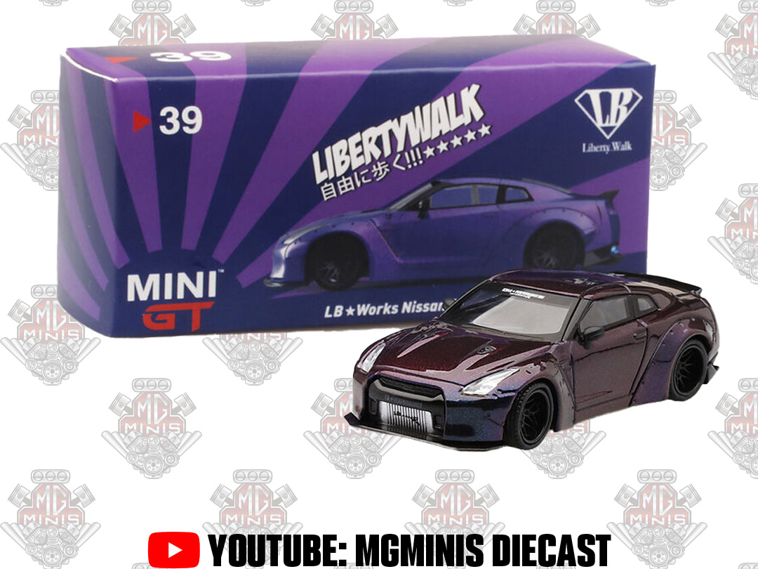 MINI GT Nissan GT-R R35 Liberty Walk Magic Purple #39 – MgMinis