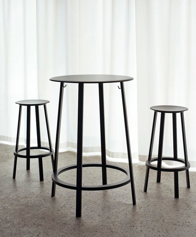 HAY Revolver bar stool, 65 cm, black | Finnish Design Shop