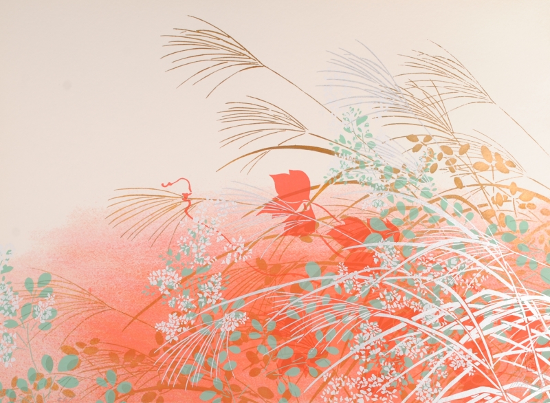 今井俊満がシルクスクリーンの版画で制作した和の絵「薄図」を販売