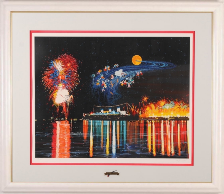 シルクスクリーンの版画でヒロ・ヤマガタが制作した絵「オスカーの夜