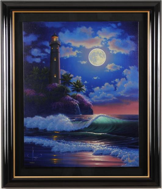 ジョン・アルホーグがミクストメディアの版画で制作した海の絵画