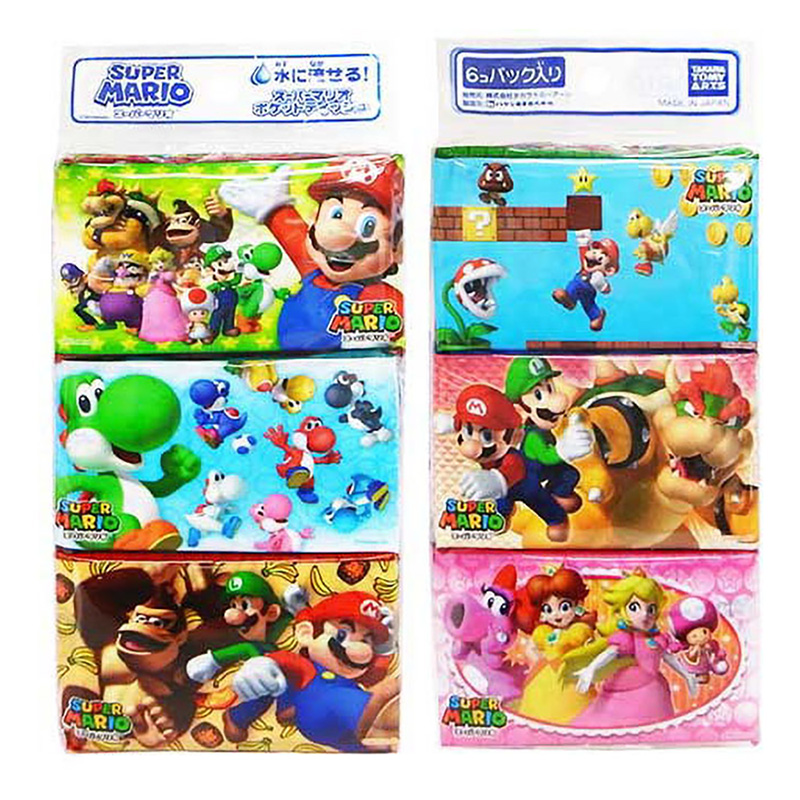 ポケットティッシュスーパーマリオ 6個パック ｜ ミスターマックス