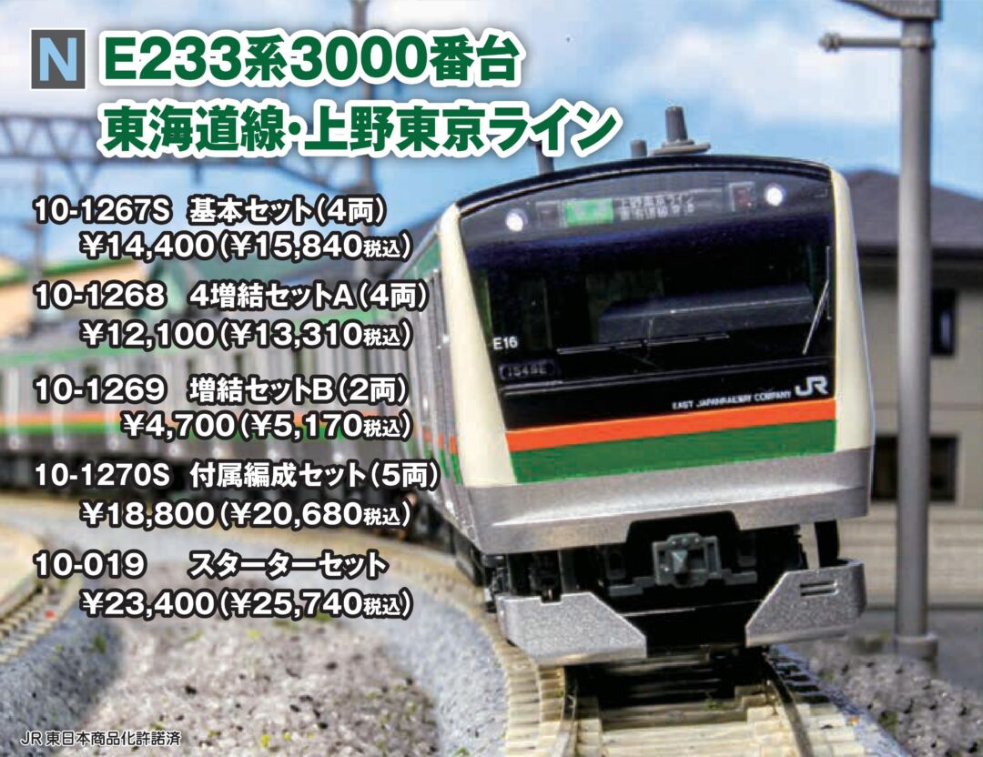 KATO E233系 3000番台 東海道線・上野東京ライン 基本セット 品番：10