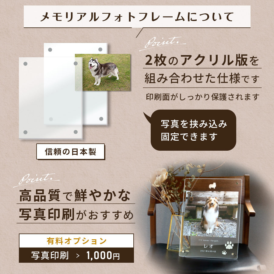 ペット フォトフレーム 犬 いぬ 文字入れ 写真立て 写真入れ わん