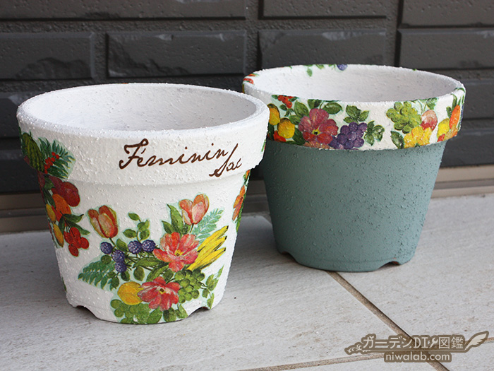 デコパージュでリメイク鉢作り！素焼き鉢をおしゃれにアレンジ