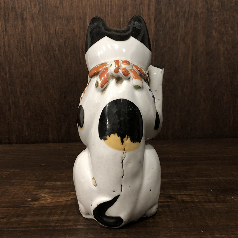 招き猫 古瀬戸 約21cm 当時物 骨董品 ジャパン アンティーク