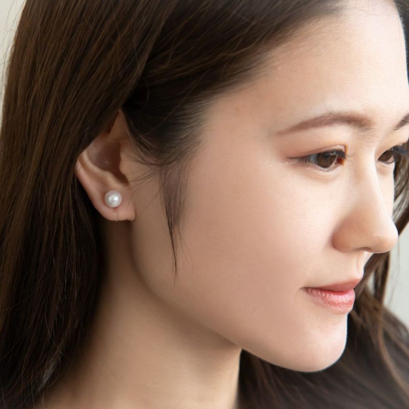 イヤリング パール 8mm ボール 2way 樹脂 オメガクリップ ノンホール