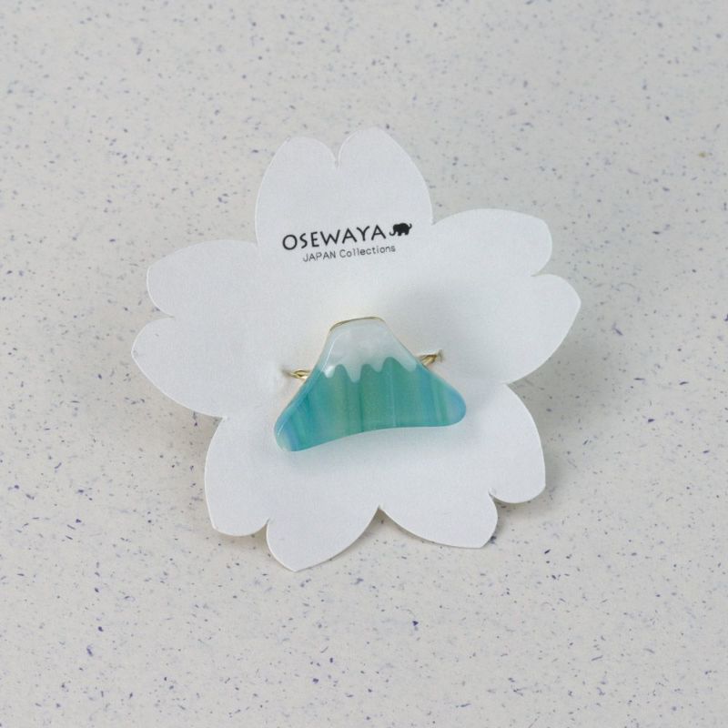 リング ミニ 富士山 雪化粧 Mt.Fuji 樹脂 マーブル フリーサイズ 指輪