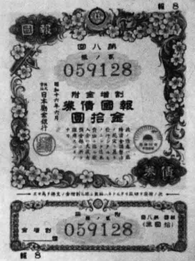 日本植民地政府は、台湾の民衆に対し、年々発行される「戦時報国債券