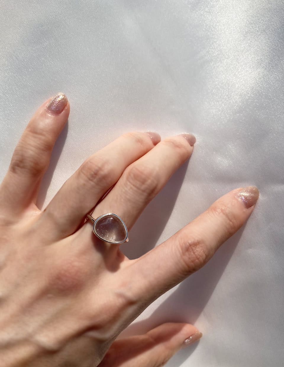 クリアクォーツリング シルバー925 – 金属アレルギー対応の