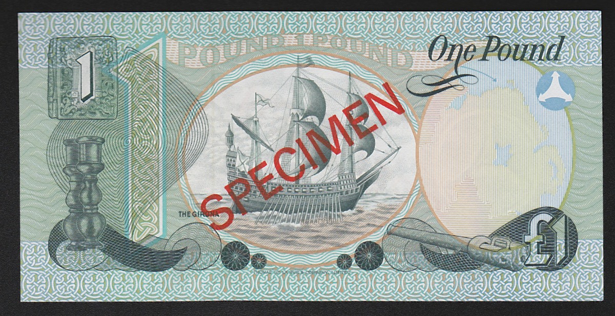 アイルランド 1-5-10ポンド 1977年銘 見本券No.007965 完未品/3枚組