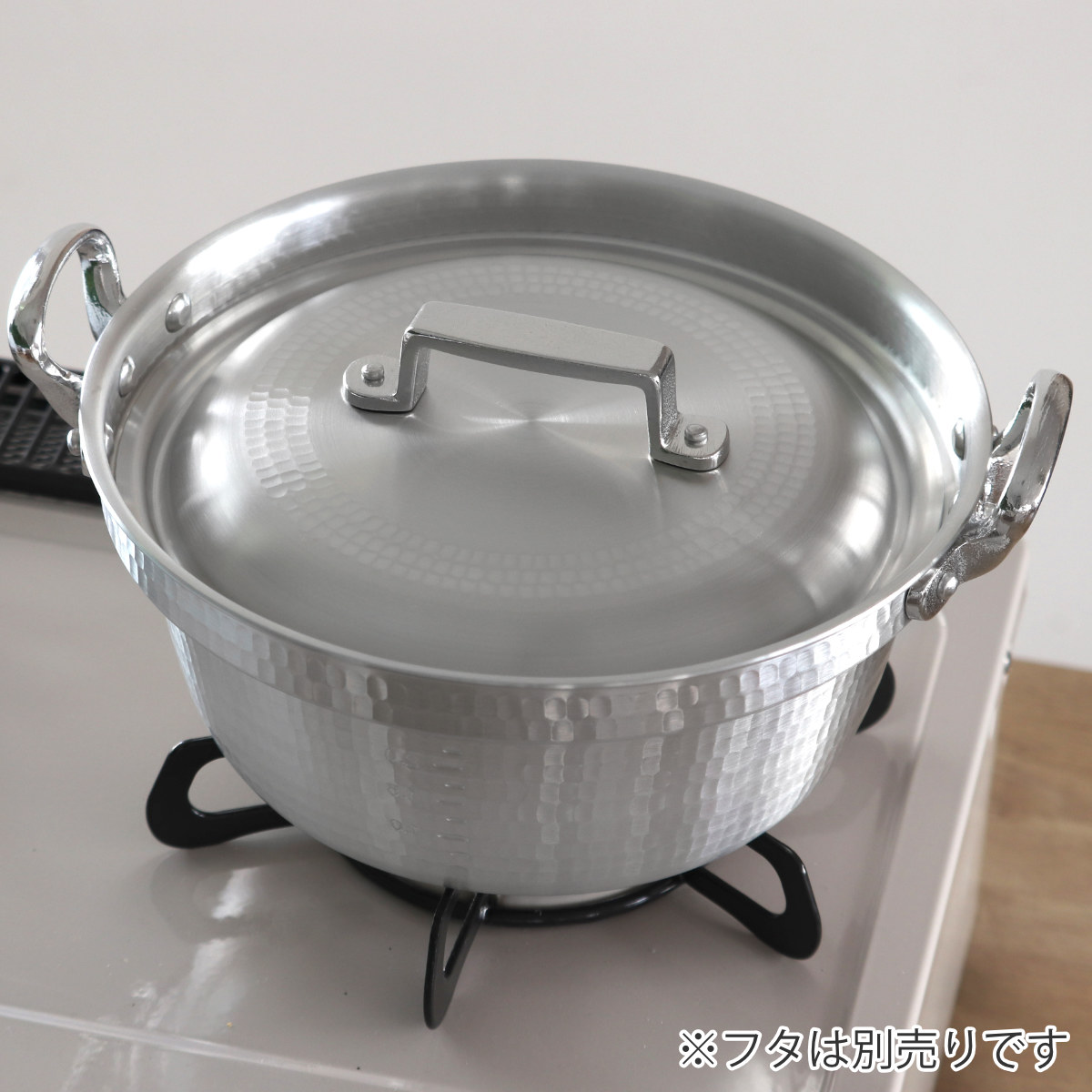 打出料理鍋 30cm ガス火専用 メモリ付き 中尾アルミ 日本製 8L （ ガス