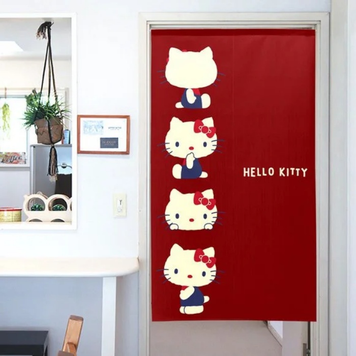 ハローキティ のれん レトロカラー 85×150cm HELLO KITTY レースのれん