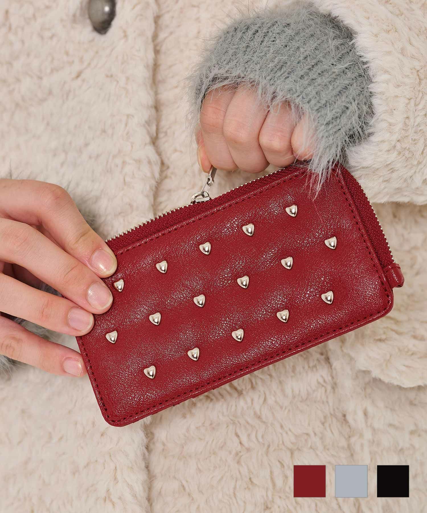 ハートスタッズ カードケース TINA：JOJUN 全3色｜tnj911-0432【13